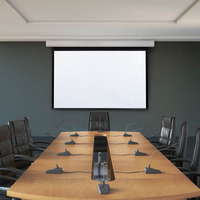 Draper Acumen Recharge E 100" HDTV Argent White XH1500E Front Projector Screen Lithium-Ion Battery Black And White